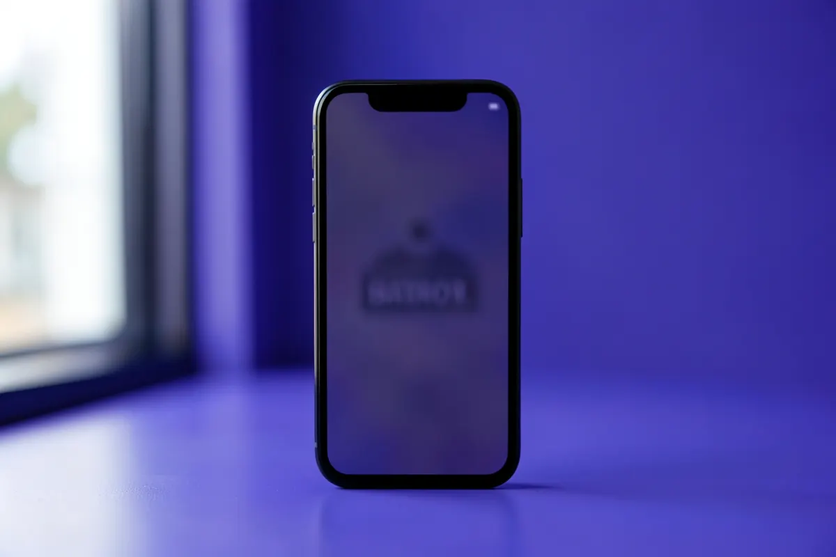 Um smartphone exibindo um aplicativo de delivery de comida com o logotipo de um restaurante.