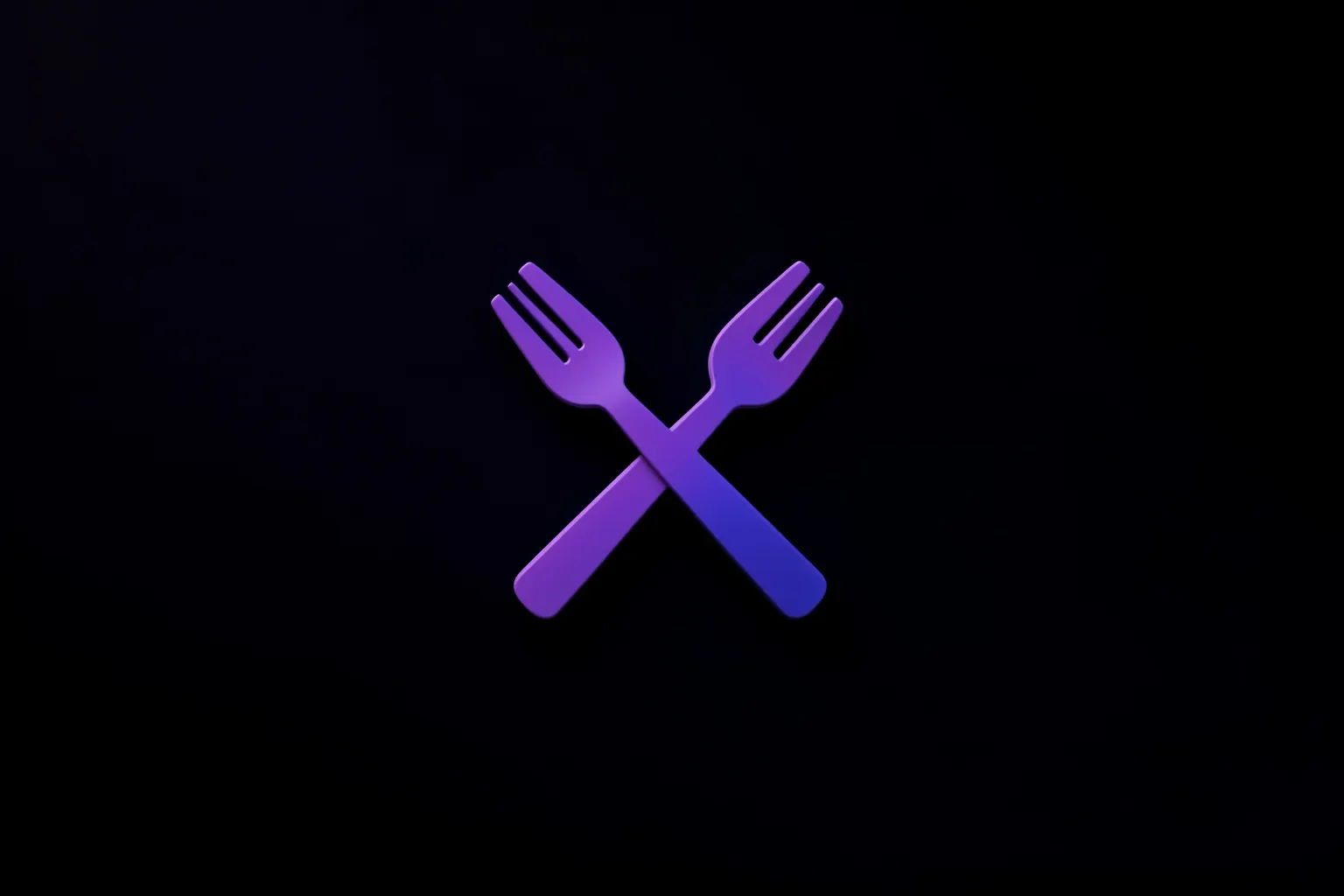 Um logotipo estilizado de talheres cruzados com um microfone sobre um fundo escuro, representando a fusão de culinária e mídia audiovisual.